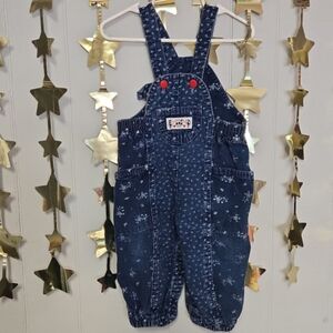 Vintage 1980's Kosh 100% cotton denim vestbak kids overalls sz 18mon.